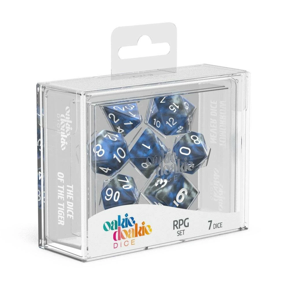 Oakie Doakie Gemidice RPG Dice Set - Liquid Steel (7 Pieces) 1 Oakie Doakie Gemidice RPG Dice Set - Liquid Steel (7 Pieces)