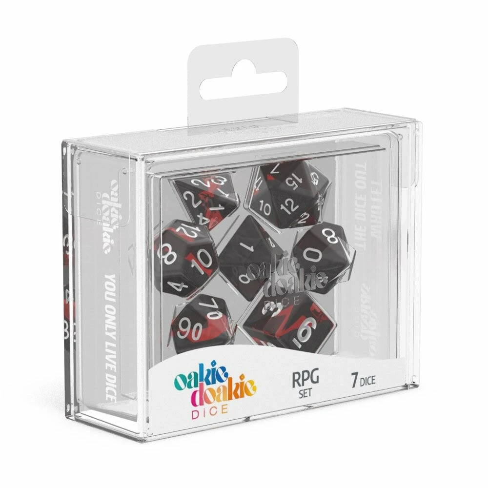 Oakie Doakie Enclave Ruby RPG Dice Set (7-Piece) with Storage Box 1 Oakie Doakie Enclave Ruby RPG Dice Set (7-Piece) with Storage Box